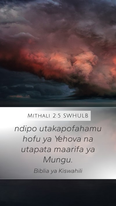 Mithali 2:5 SWHULB Bible Verse Image