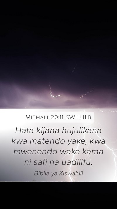 Mithali 20:11 SWHULB Bible Verse Image