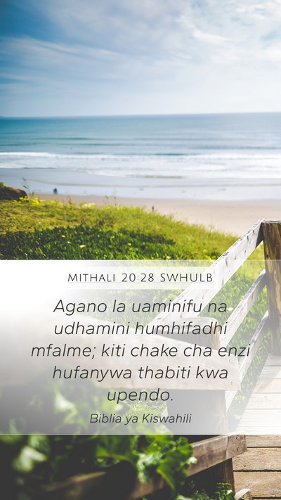 Mithali 20:28 SWHULB Bible Verse Image