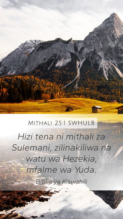 Mithali 25:1 SWHULB Bible Verse Image