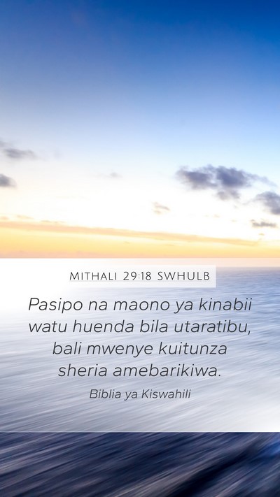 Mithali 29:18 SWHULB Bible Verse Image