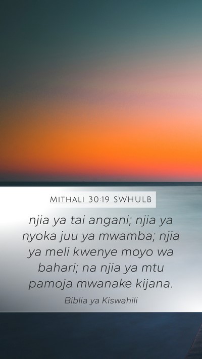 Mithali 30:19 SWHULB Mobile Phone Wallpaper - njia ya tai angani; njia ya nyoka juu ya mwamba; - Mobile Bible Verse Wallpaper
