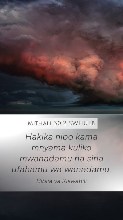Mithali 30:2 SWHULB Bible Verse Image