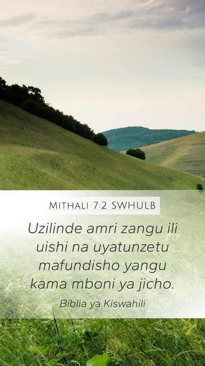 Mithali 7:2 SWHULB Bible Verse Image