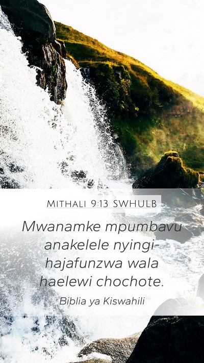 Mithali 9:13 SWHULB Bible Verse Image