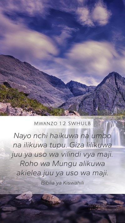 Mwanzo 1:2 SWHULB Mobile Phone Wallpaper - Nayo nchi haikuwa na umbo na ilikuwa tupu. Giza - Mobile Bible Verse Wallpaper