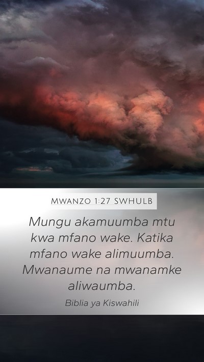 Mwanzo 1:27 SWHULB Bible Verse Image