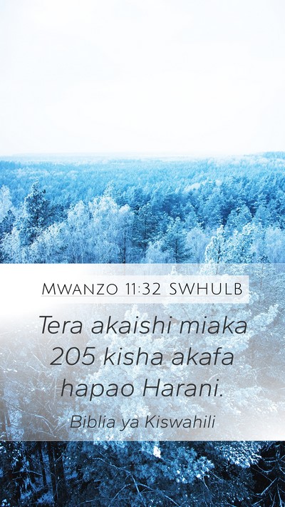 Mwanzo 11:32 SWHULB Bible Verse Image