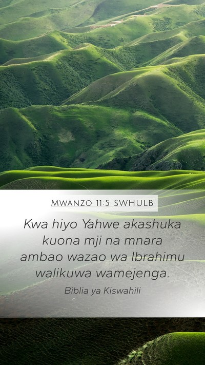 Mwanzo 11:5 SWHULB Bible Verse Image