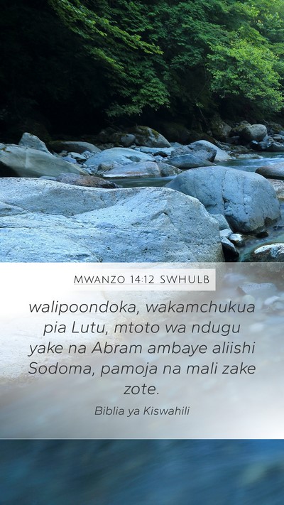 Mwanzo 14:12 SWHULB Bible Verse Image