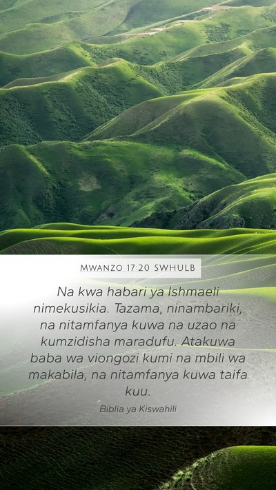 Mwanzo 17:20 SWHULB Bible Verse Image