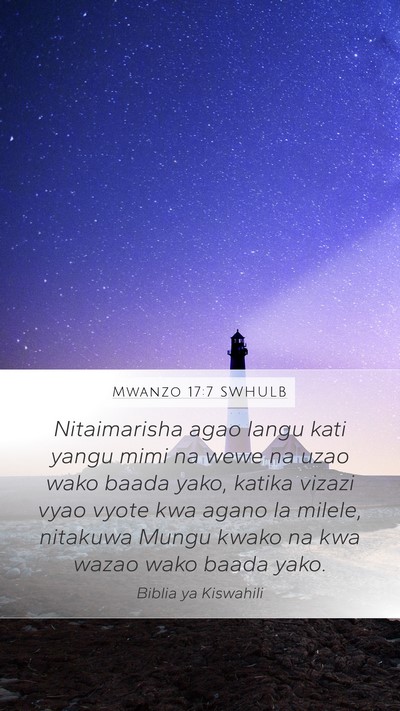 Mwanzo 17:7 SWHULB Bible Verse Image