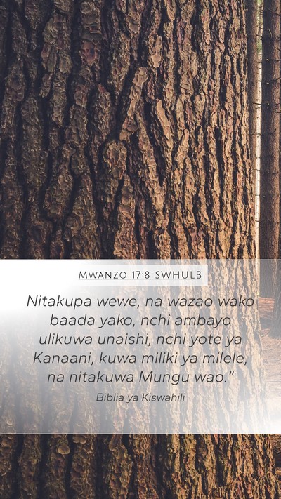 Mwanzo 17:8 SWHULB Bible Verse Image
