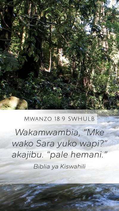 Mwanzo 18:9 SWHULB Bible Verse Image