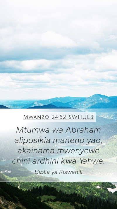Mwanzo 24:52 SWHULB Bible Verse Image