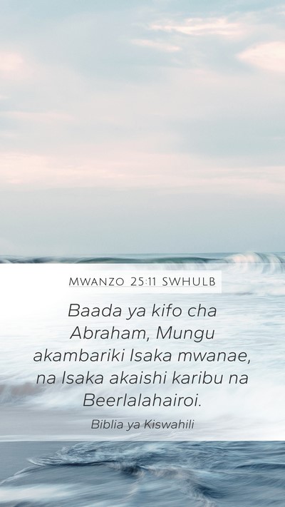 Mwanzo 25:11 SWHULB Bible Verse Image
