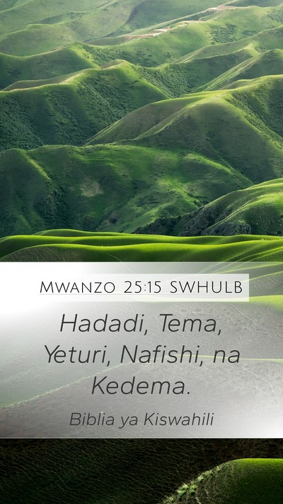 Mwanzo 25:15 SWHULB Mobile Phone Wallpaper - Hadadi, Tema, Yeturi, Nafishi, na - Mobile Bible Verse Wallpaper