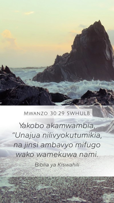 Mwanzo 30:29 SWHULB Bible Verse Image