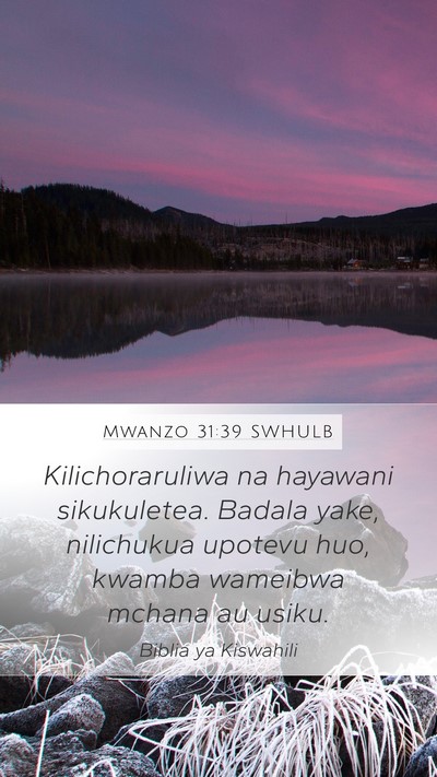 Mwanzo 31:39 SWHULB Bible Verse Image