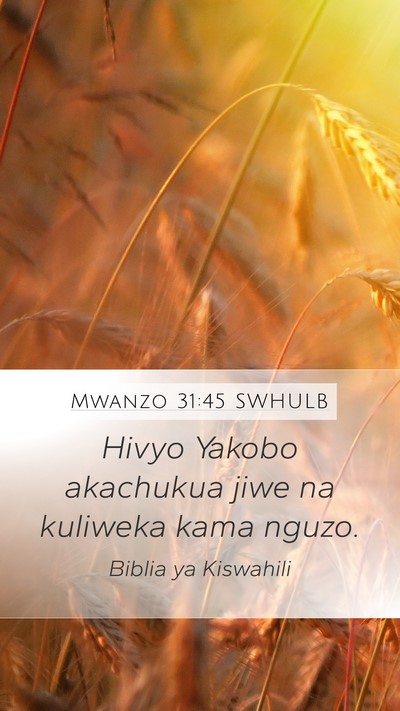 Mwanzo 31:45 SWHULB Bible Verse Image