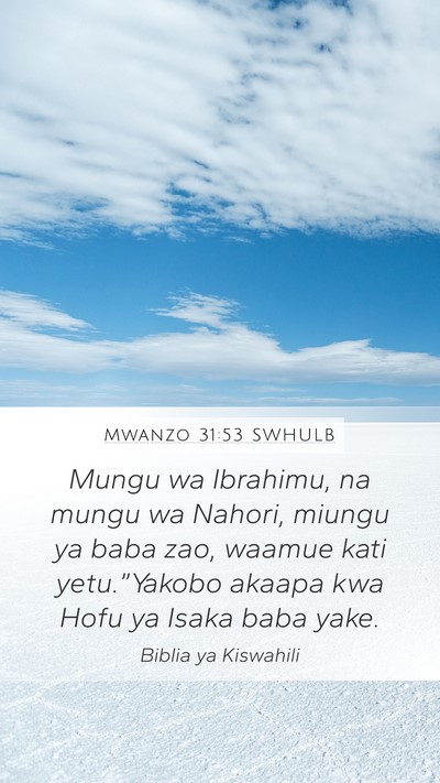 Mwanzo 31:53 SWHULB Bible Verse Image