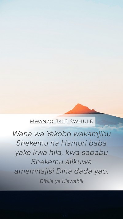 Mwanzo 34:13 SWHULB Bible Verse Image