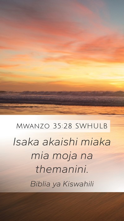 Mwanzo 35:28 SWHULB Bible Verse Image
