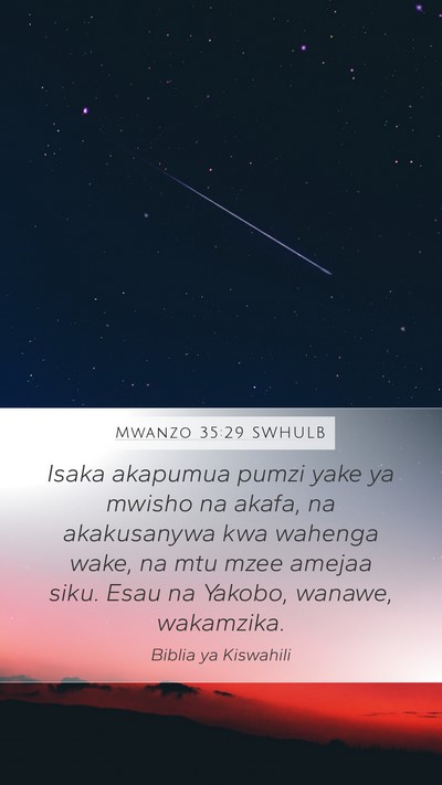 Mwanzo 35:29 SWHULB Bible Verse Image
