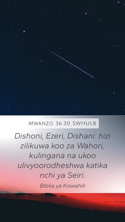 Mwanzo 36:30 SWHULB Bible Verse Image