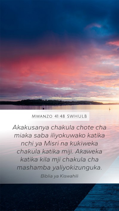 Mwanzo 41:48 SWHULB Bible Verse Image