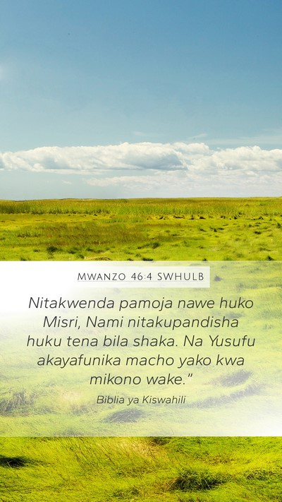 Mwanzo 46:4 SWHULB Bible Verse Image