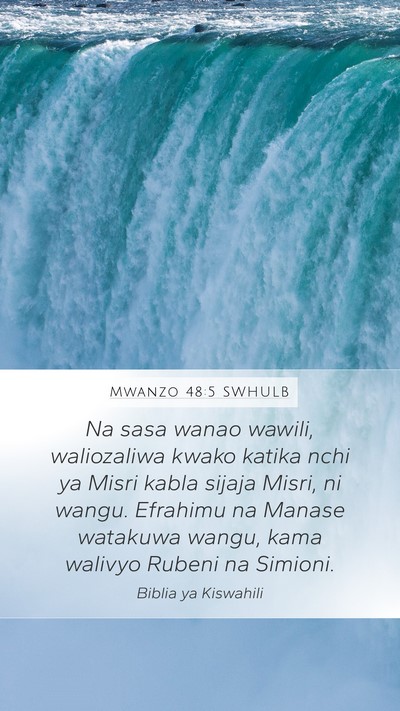 Mwanzo 48:5 SWHULB Bible Verse Image