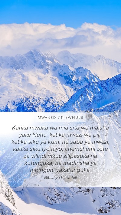 Mwanzo 7:11 SWHULB Bible Verse Image