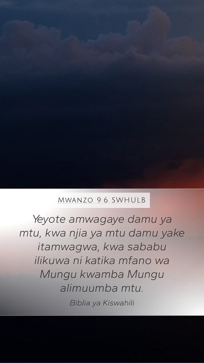 Mwanzo 9:6 SWHULB Bible Verse Image
