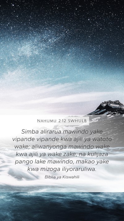 Nahumu 2:12 SWHULB Bible Verse Image