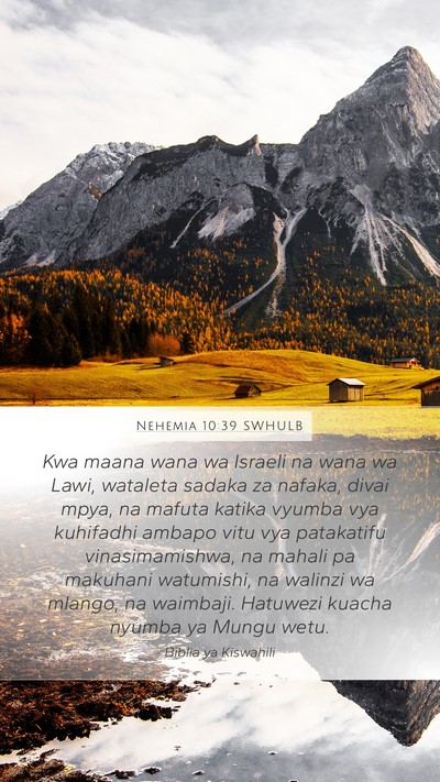 Nehemia 10:39 SWHULB Bible Verse Image