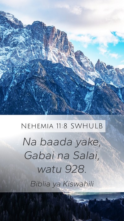 Nehemia 11:8 SWHULB Mobile Phone Wallpaper - Na baada yake, Gabai na Salai, watu - Mobile Bible Verse Wallpaper