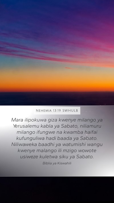 Nehemia 13:19 SWHULB Bible Verse Image