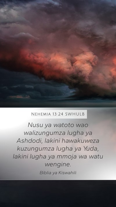 Nehemia 13:24 SWHULB Bible Verse Image