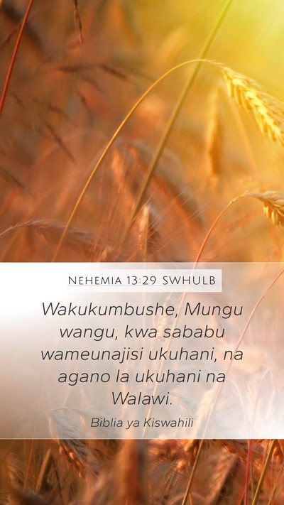 Nehemia 13:29 SWHULB Bible Verse Image