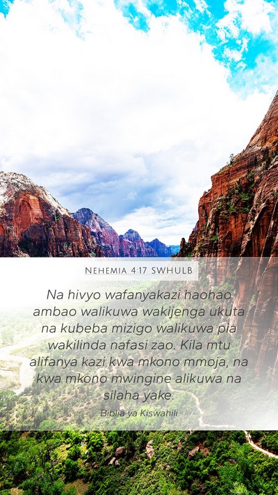 Nehemia 4:17 SWHULB Bible Verse Image