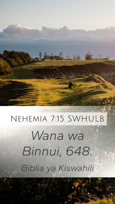 Nehemia 7:15 SWHULB Mobile Phone Wallpaper - Wana wa Binnui, - Mobile Bible Verse Wallpaper