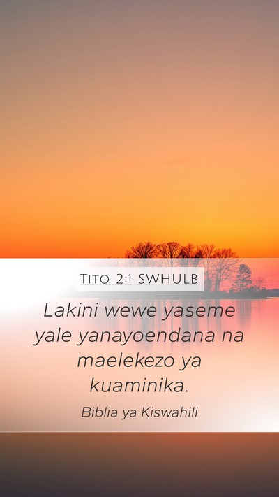 Tito 2:1 SWHULB Bible Verse Image
