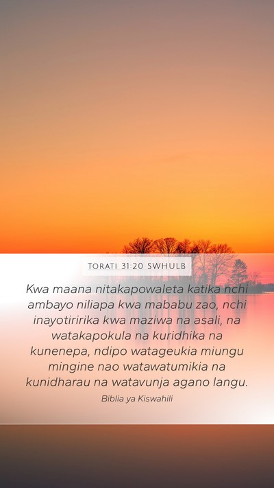 Torati 31:20 SWHULB Bible Verse Image