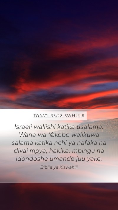 Torati 33:28 SWHULB Bible Verse Image