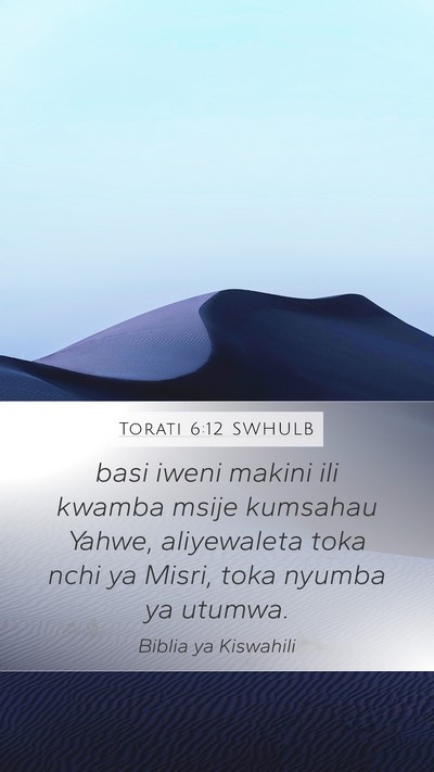 Torati 6:12 SWHULB Bible Verse Image
