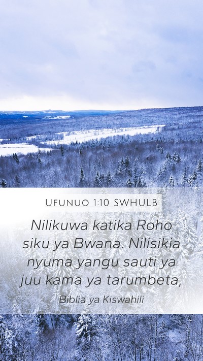 Ufunuo 1:10 SWHULB Bible Verse Image