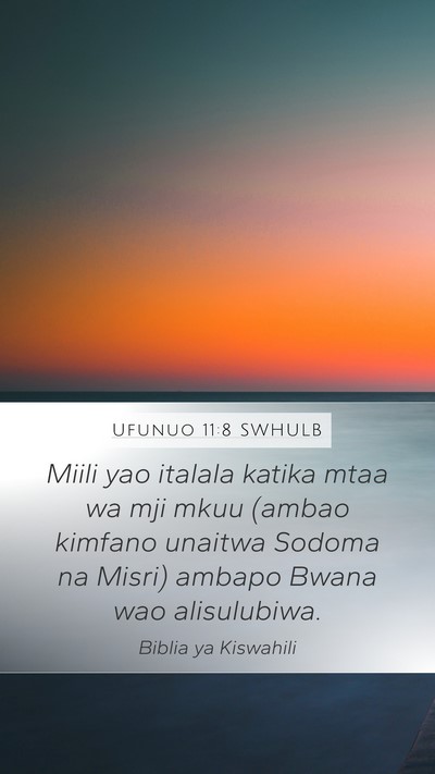 Ufunuo 11:8 SWHULB Bible Verse Image