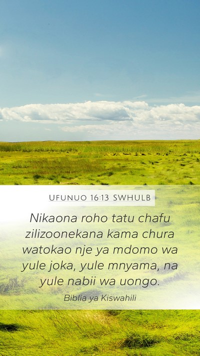 Ufunuo 16:13 SWHULB Bible Verse Image