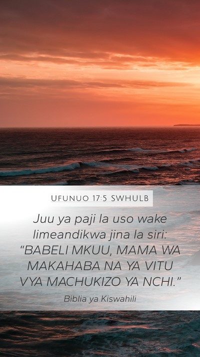 Ufunuo 17:5 SWHULB Bible Verse Image